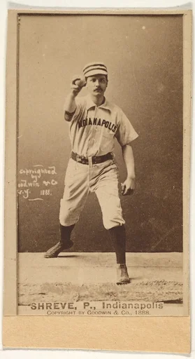 Lev Shreve, Pitcher, Indianapolis, from the Old Judge series (N172) for Old Judge Cigarettes
