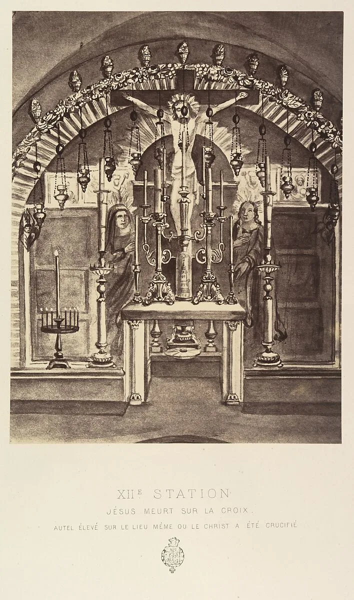 XIIe Station. Jésus meurt sur la croix. Autel élevé sur le lieu même ou le Christ a été crucifié — Louis de Clercq|H. Jannin|J. Blondeau et Antonin