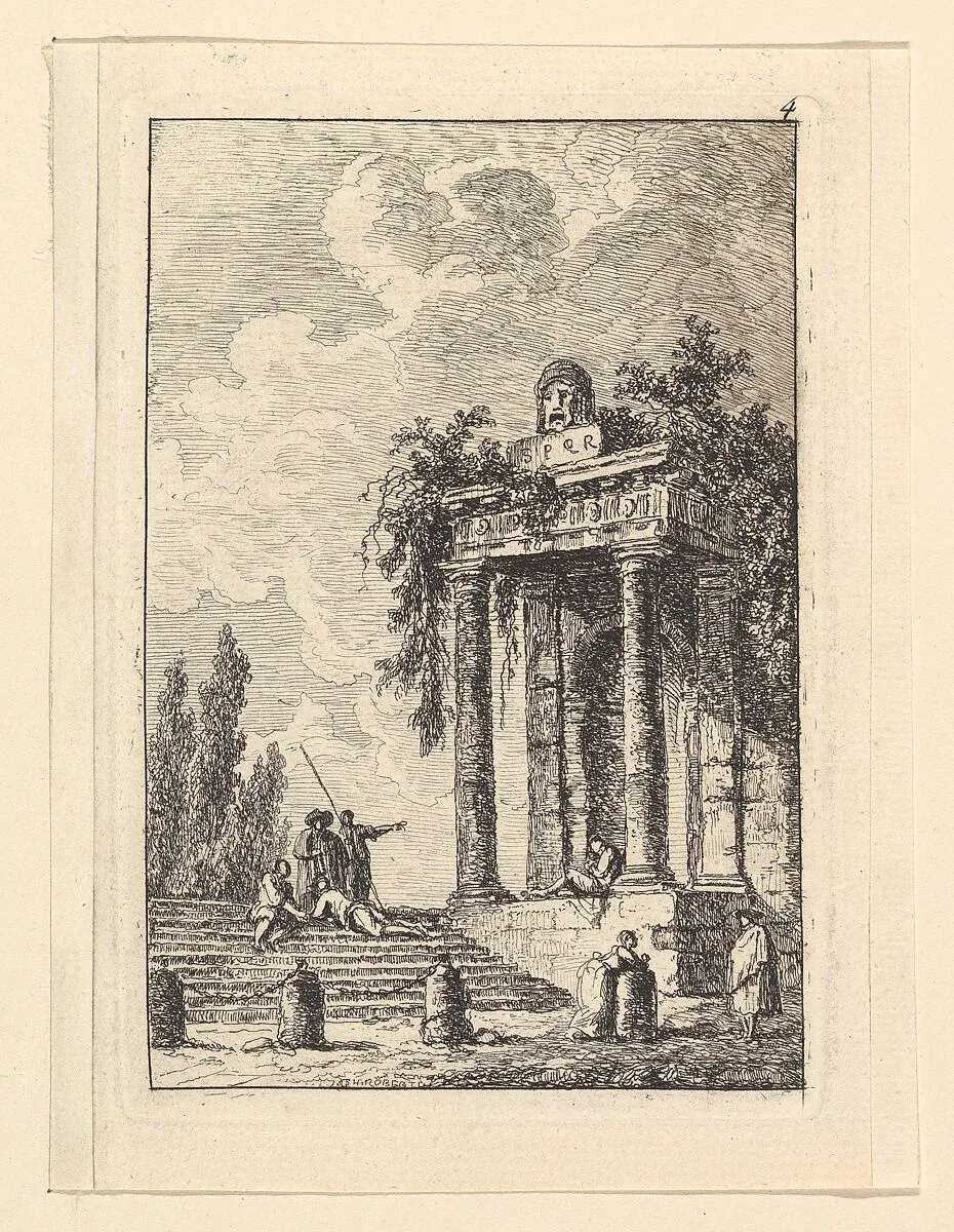 L'Escalier aux Quatre Bornes — Hubert Robert