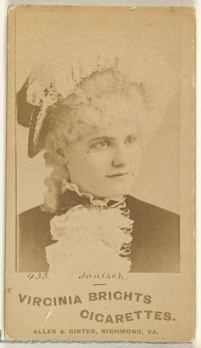 Card 435, Janisch, from the Actors and Actresses series (N45, Type 1) for Virginia Brights Cigarettes — Allen & Ginter