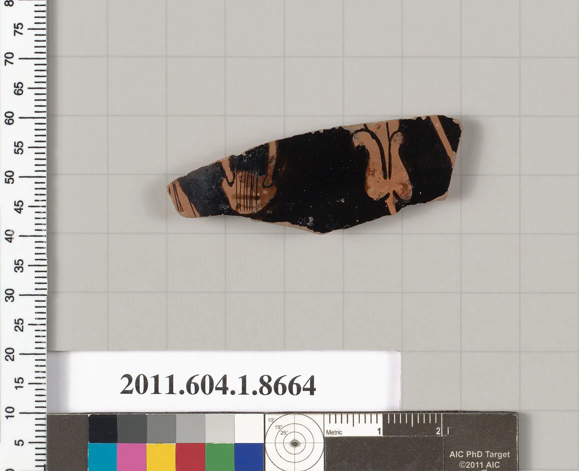 Terracotta rim fragment of a stemless? kylix (drinking cup) — Unknown
