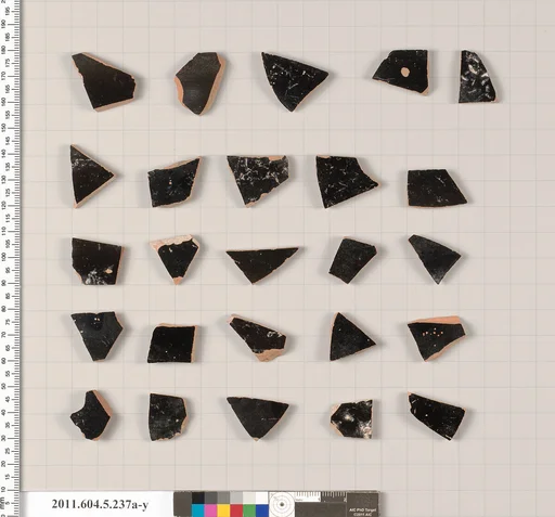 Terracotta fragments of kylikes (drinking cups)