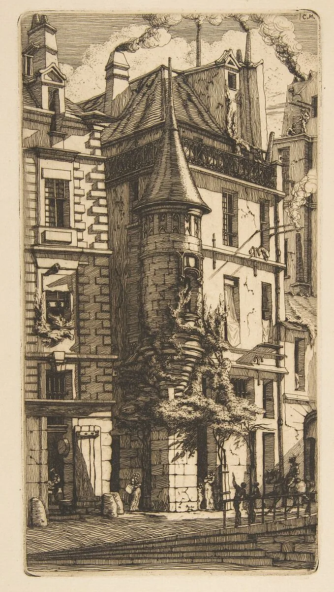 House with a Turret, rue de la Tixéranderie, Paris — Charles Meryon