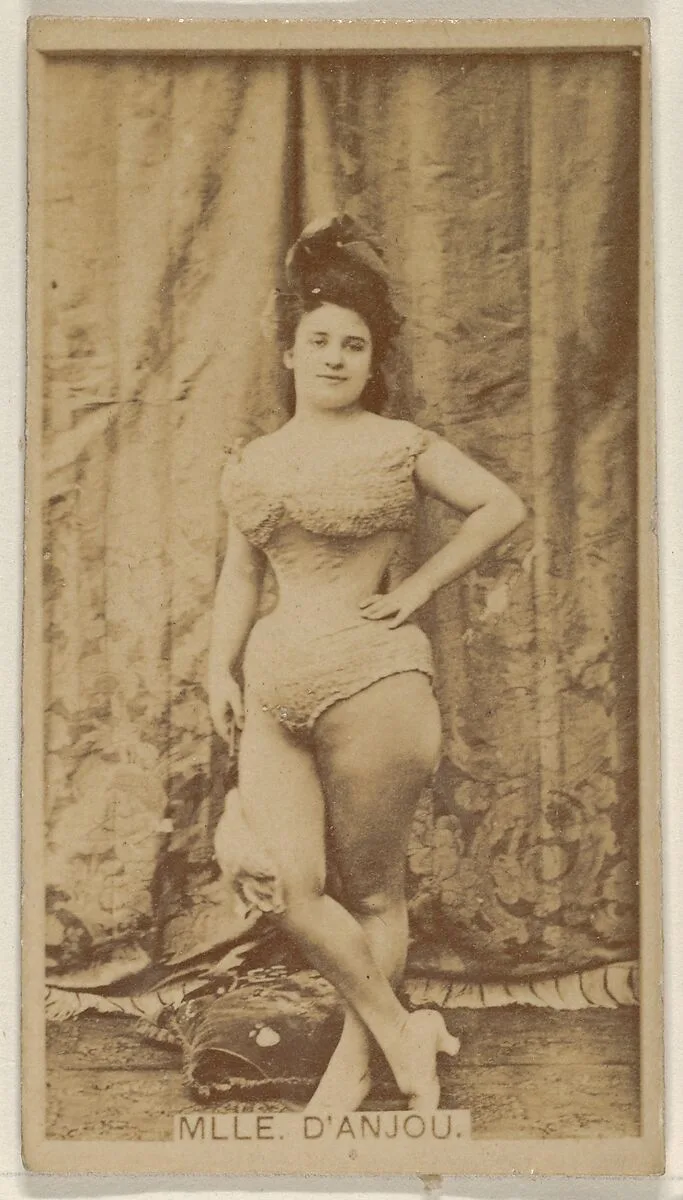 Mlle. D' Anjou, from the Actors and Actresses series (N45, Type 8) for Virginia Brights Cigarettes — Allen & Ginter