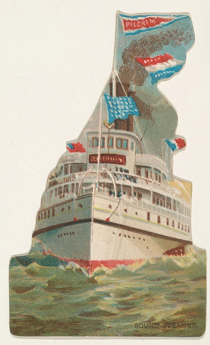 Sound Steamer, from the Types of Vessels series (N139) issued by Duke Sons & Co. to promote Honest Long Cut Tobacco — W. Duke, Sons & Co.|Knapp & Company|Giles