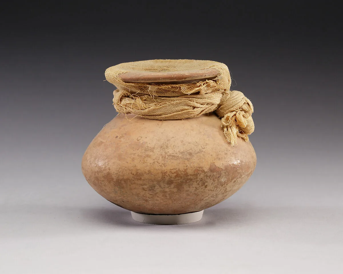 Cosmetic Jar Sealed with Linen — Unknown