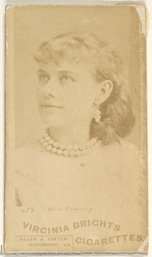 Card 478, Miss Pomeroy, from the Actors and Actresses series (N45, Type 1) for Virginia Brights Cigarettes