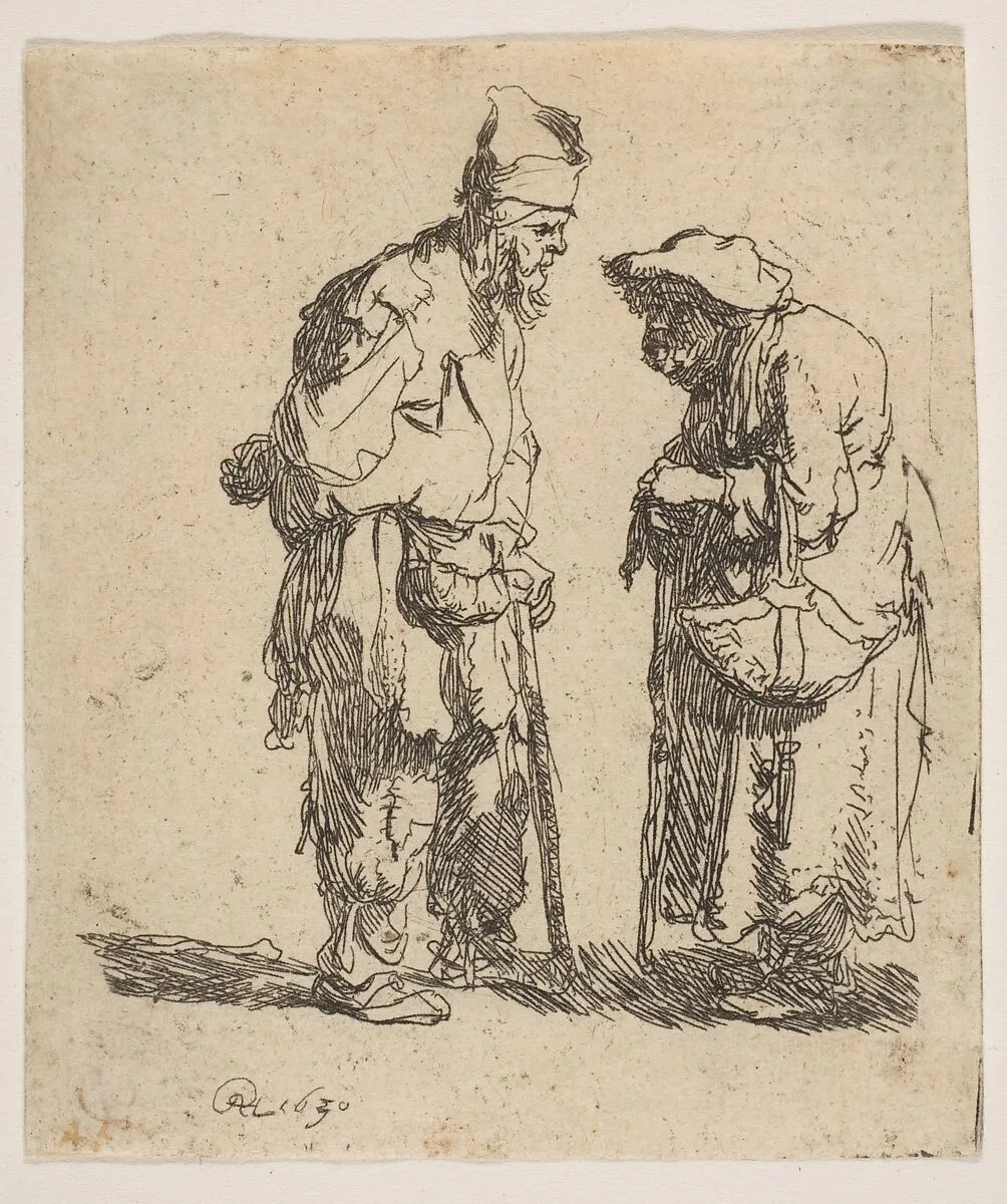Beggar Man and Beggar Woman Conversing — Rembrandt (Rembrandt van Rijn)