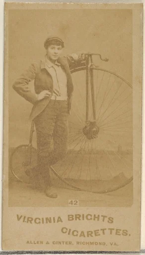 Card 42, from the Girl Cyclists series (N49) for Virginia Brights Cigarettes