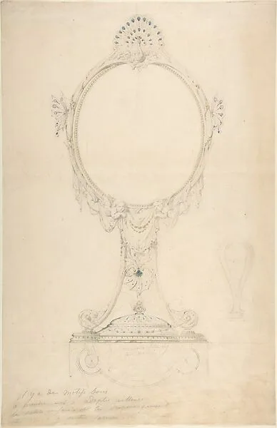 Design for an Enamelled Mirror — Anonymous, French, 19th century|Anonymous, French, 20th century