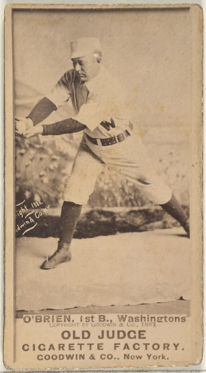 William Smith "Billy" O'Brien, 1st Base, Washington Nationals, from the Old Judge series (N172) for Old Judge Cigarettes — Goodwin & Company