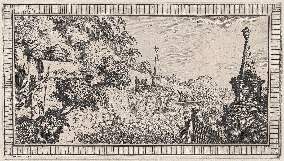 Landscape, from a series of six landscapes titled "Observationib.Astronom.Regiae.Paris.Scient. Acad...1736" — Quentin Pierre Chedel