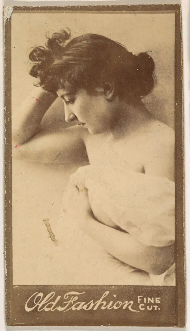 Actress in profile with head resting on hand, from the Actresses series (N664) promoting Old Fashion Fine Cut Tobacco — Unknown