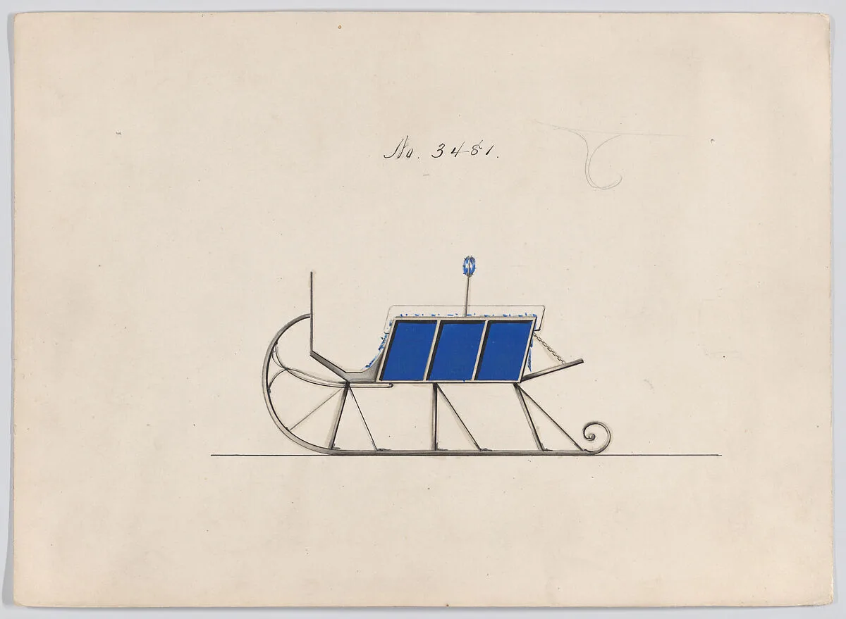 Design for Dos-a-Dos Sleigh, no. 3481 — Brewster & Co.