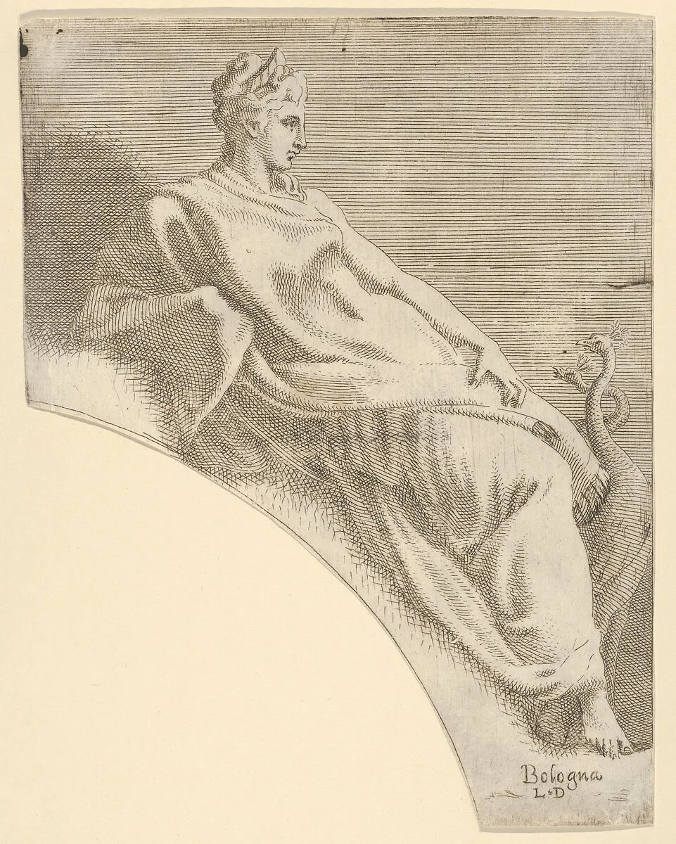 Juno, from "Twelve Muses and Goddesses" — Francesco Primaticcio|Léon Davent