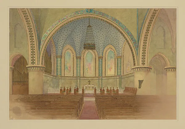 Design for church interior — Louis C. Tiffany|Tiffany Glass Company|Tiffany Glass and Decorating Company