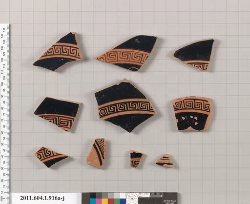 Terracotta fragments of kylikes (drinking cups)