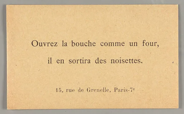 Ouvrez la bouche comme un four, il en sortira des noisettes — Bureau de recherches surréalistes