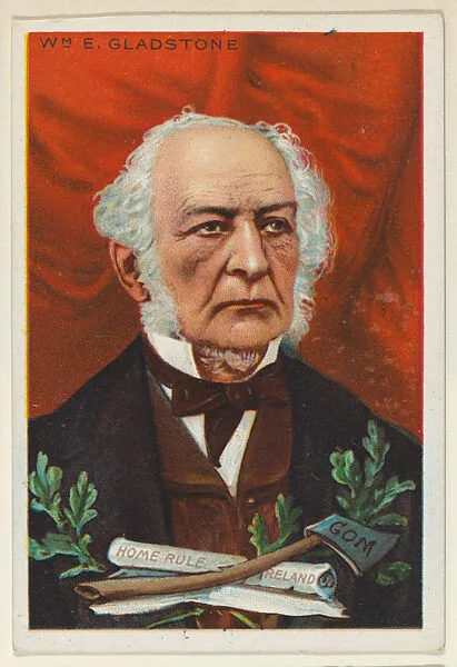 William E. Gladstone, from the "Heroes of History" series (T68), issued with Miners Extra Smoking Tobacco, Natural Leaf Scrap, and Royal Bengals Little Cigars — William Ewart Gladstone|Royal Bengals Little Cigars