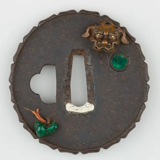 Sword Guard (<i>Tsuba</i>) Depicting an Arrangement of Masks (面散図鐔)