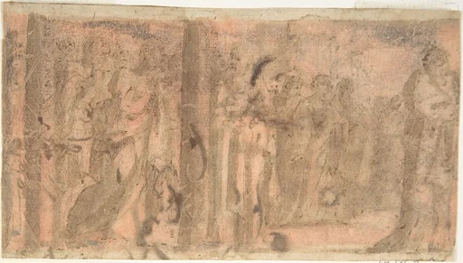 Study of a Scene of Martyrdom (recto); Study of Three Figures (verso)
