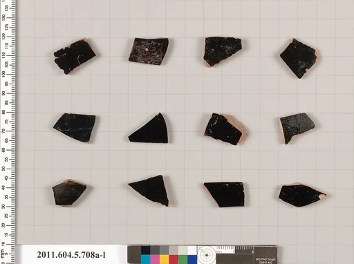 Terracotta fragments of kylikes (drinking cups)