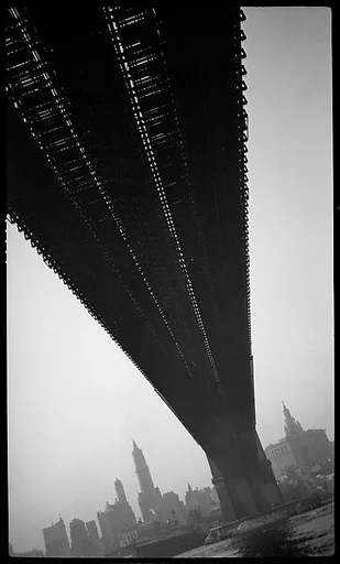 [Underneath the Brooklyn Bridge, New York City]