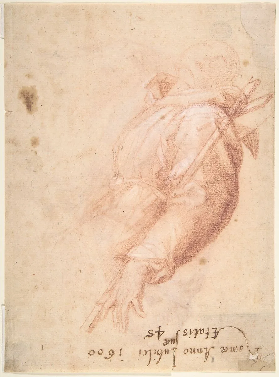 Monk with Crucifix (Recto); Monk with Book (Verso) — Anonymous, Italian, 17th century