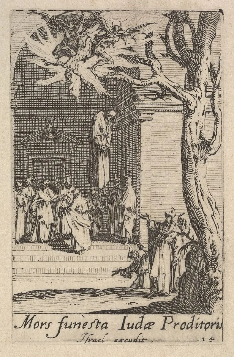 Death of Judas, from the series 'The little apostles' (Les petits apôtres) — Jacques Callot|Israël Henriet