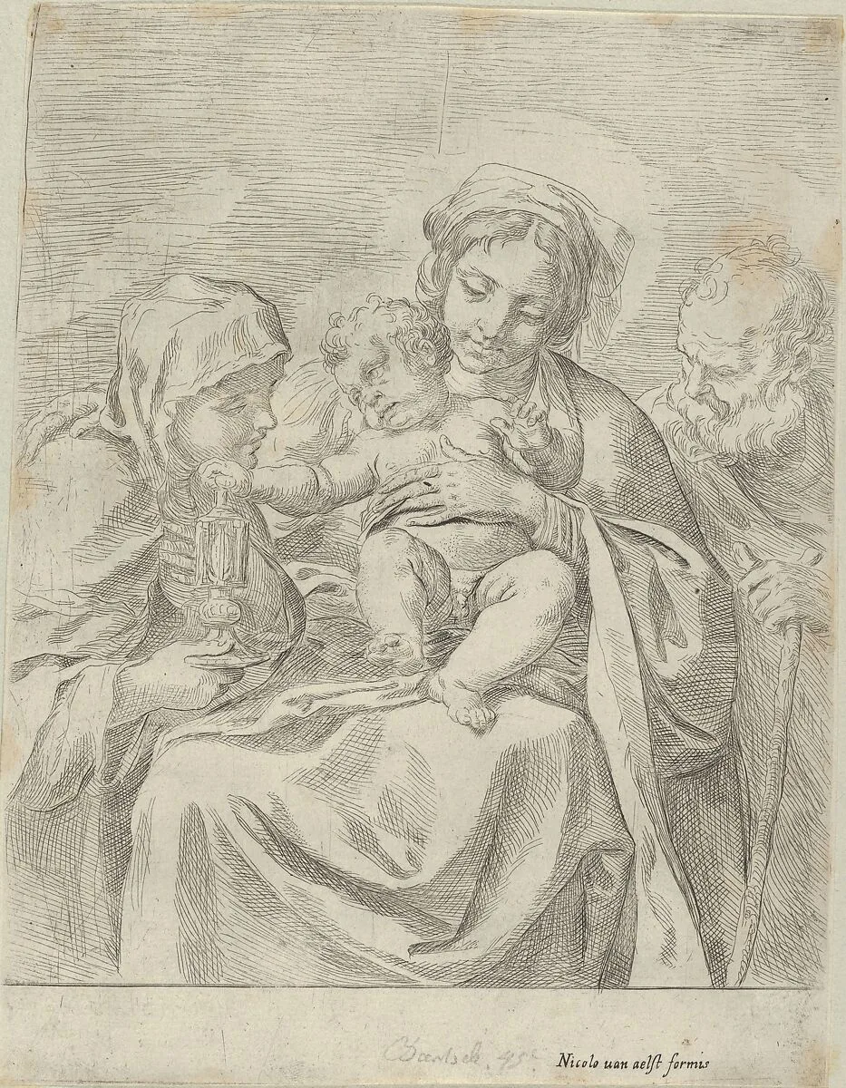 The Holy Family with Saint Clare — Guido Reni|Nicolaus van Aelst