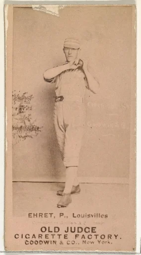 Philip Sydney "Red" Ehret, Pitcher, Louisville Colonels, from the Old Judge series (N172) for Old Judge Cigarettes