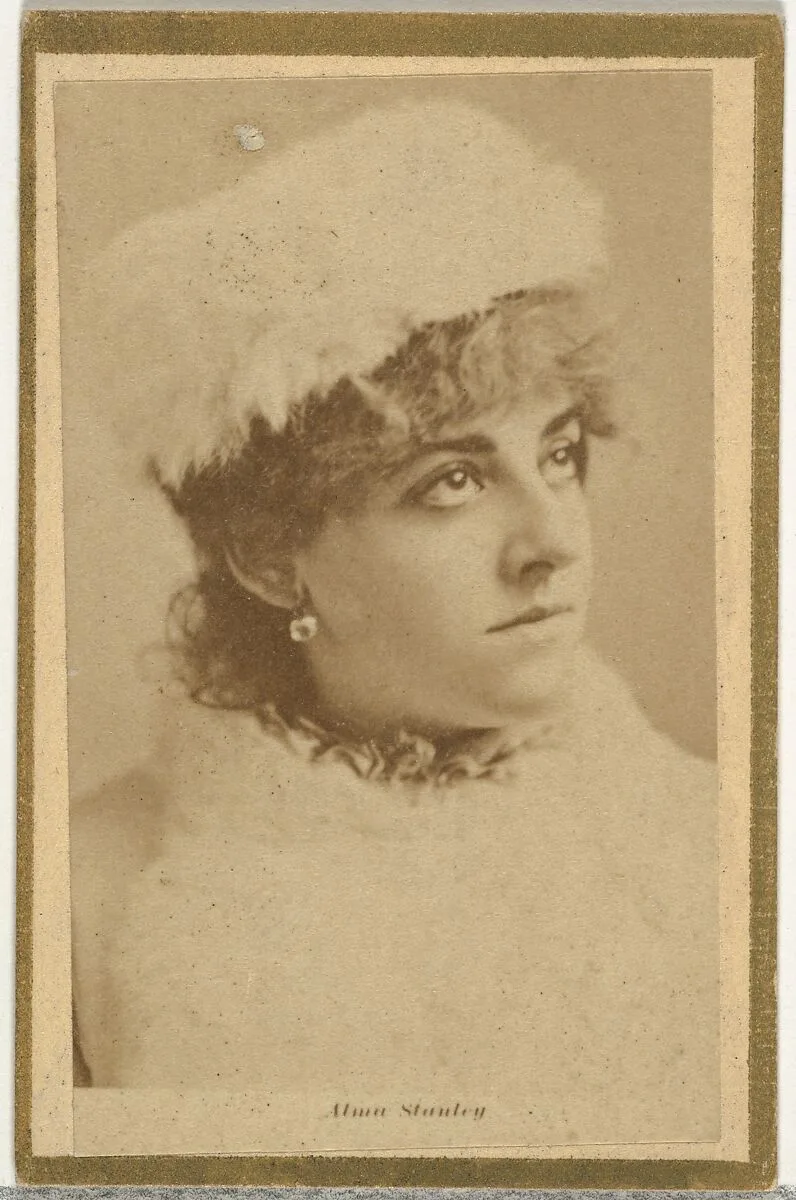 Alma Stanley, from the Actresses and Celebrities series (N60, Type 2) promoting Little Beauties Cigarettes for Allen & Ginter brand tobacco products — Allen & Ginter