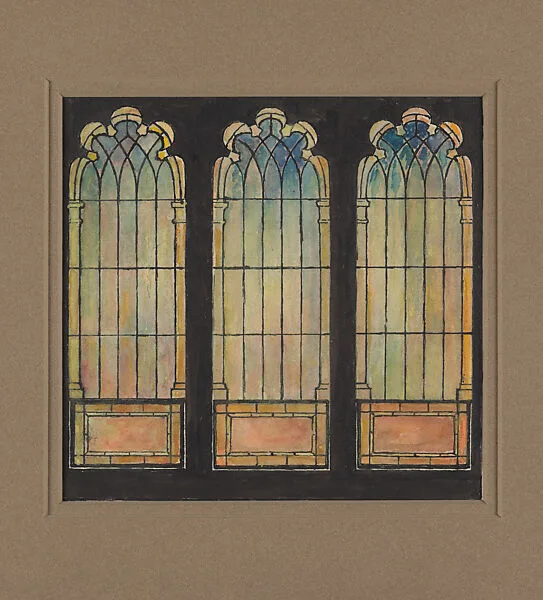 Design for three windows — Louis C. Tiffany|Tiffany Studios|Tiffany Glass and Decorating Company|Tiffany Glass Company
