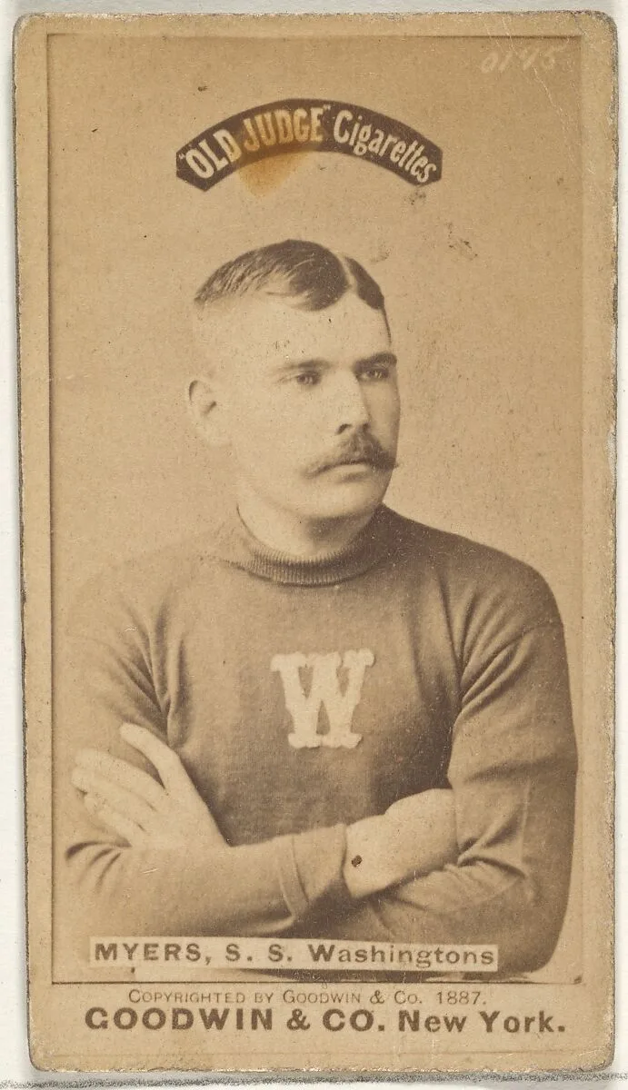 James Albert "Al" Myers, Shortstop, Washington Nationals, from the Old Judge series (N172) for Old Judge Cigarettes — Goodwin & Company