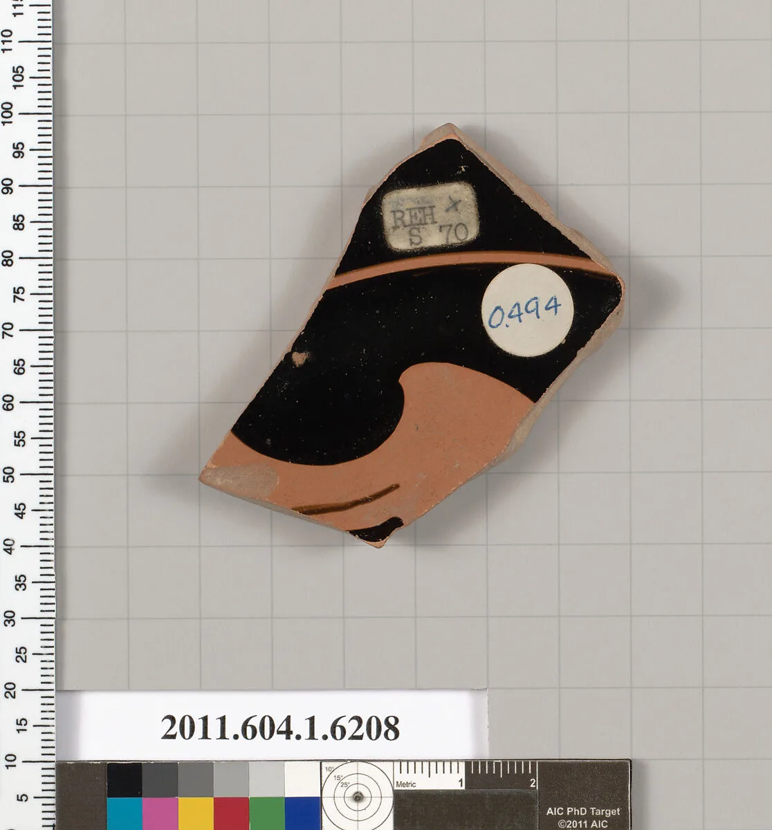 Terracotta fragment of a kylix (drinking cup) — Painter of Berlin 2268