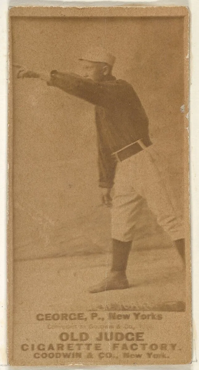 Bill George, Pitcher, New York, from the Old Judge series (N172) for Old Judge Cigarettes — Goodwin & Company