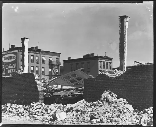 [York Garage Demolition Site, East 91st Street, New York City]