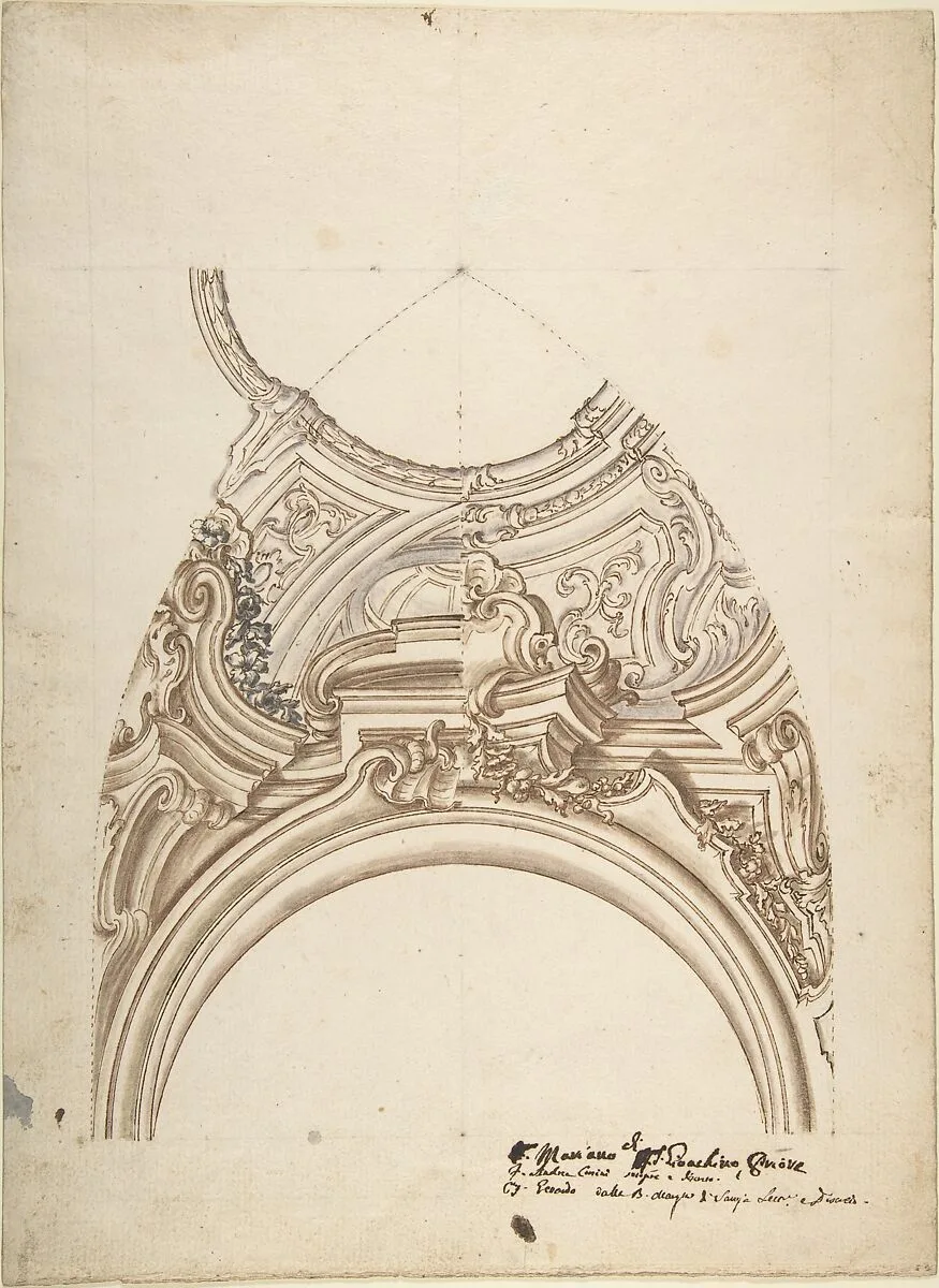 Two Alternate Designs for a Pedentive — Anonymous, Italian, Piedmontese, 18th century