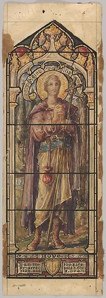 St. Philip, Representing Hope: Design for a Stained Glass Window, First Presbyterian Church, Flemington, New Jersey (one of a set of seven) — D. Maitland Armstrong|Helen Maitland Armstrong
