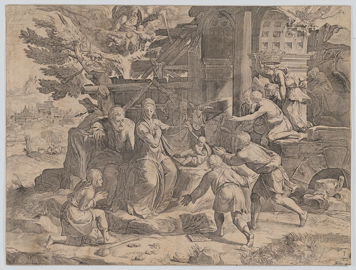 The Adoration of the Shepherds — Cornelis Cort|Polidoro da Caravaggio