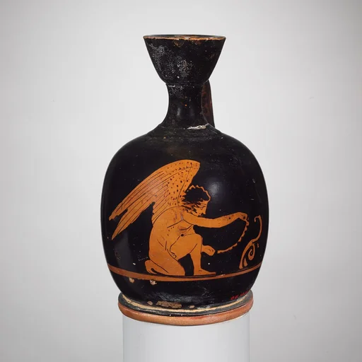 Terracotta squat lekythos (oil jar)