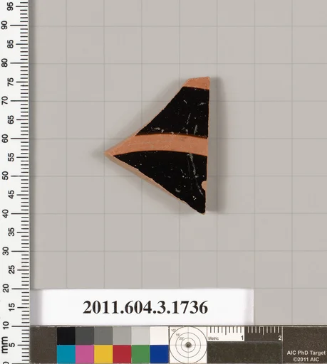 Terracotta fragment of a kylix: Band or lip cup (drinking cup)
