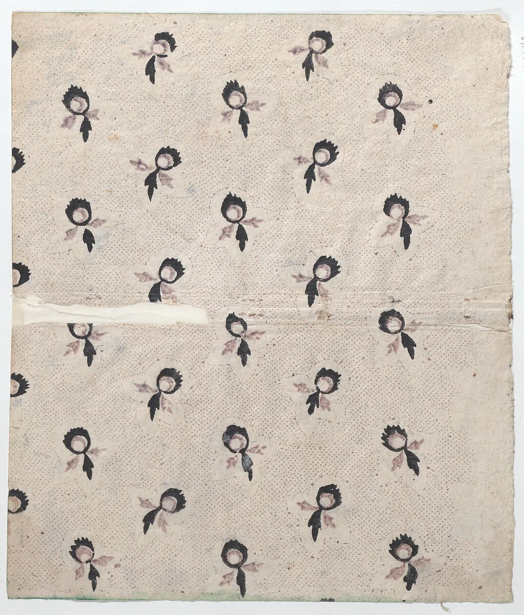 Sheet with overall dot and floral pattern — Anonymous|Remondini Family