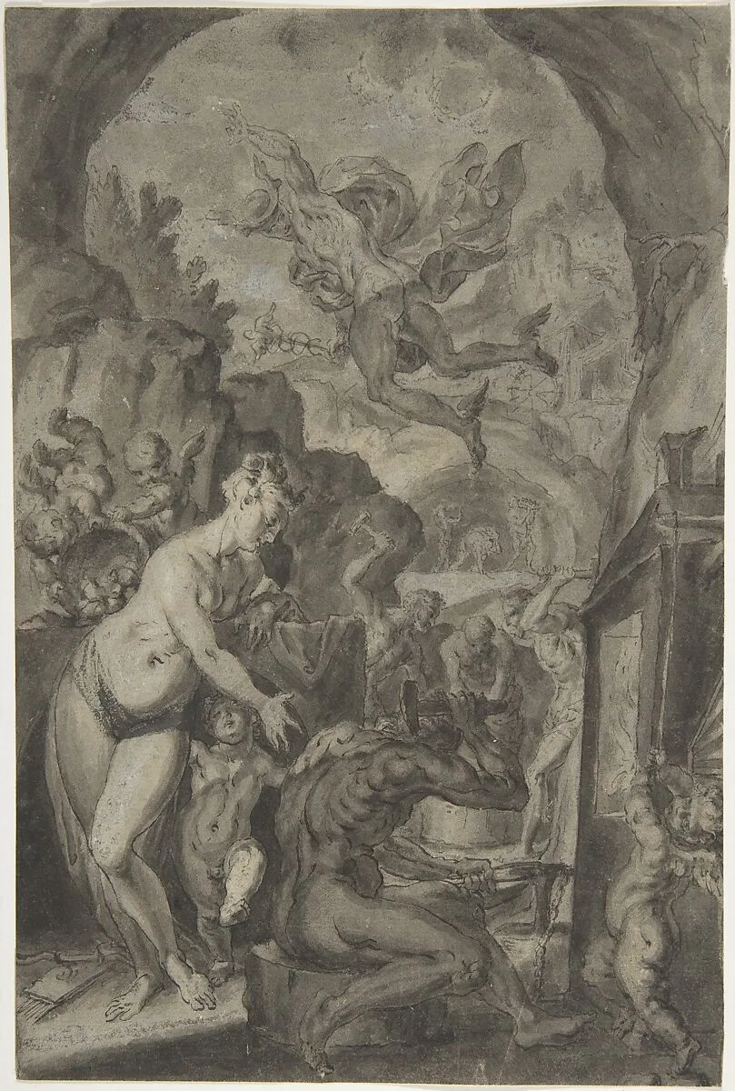 Venus in the Forge of Vulcan — Johann Matthias Kager|Anonymous, German, 17th century