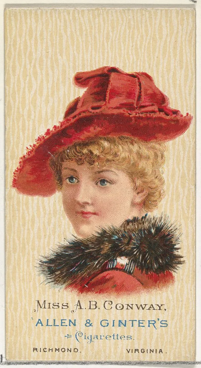 Miss A.B. Conway, from World's Beauties, Series 2 (N27) for Allen & Ginter Cigarettes — Lindner, Eddy & Claus|Allen & Ginter
