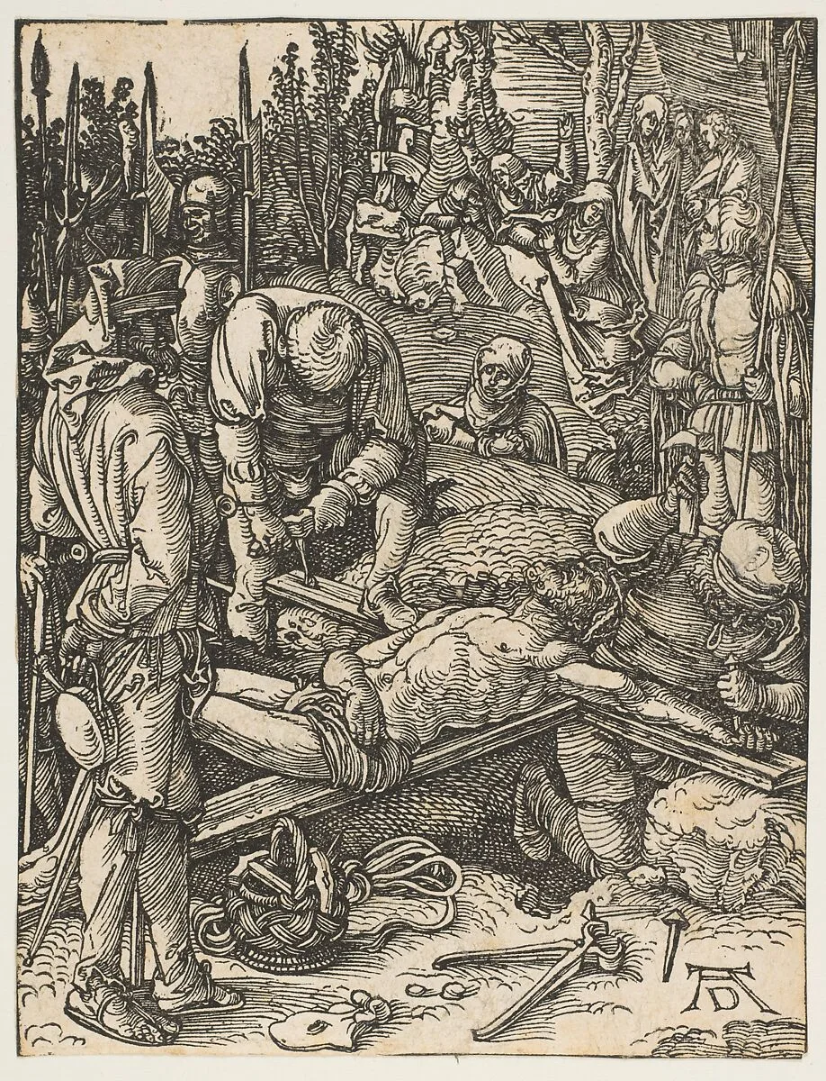 Christ Nailed to the Cross, from "The Small Passion" — Albrecht Dürer