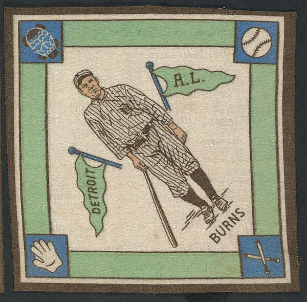 George Burns, Detroit, American League from Baseball Players Felt Blanket series (B18) — Unknown