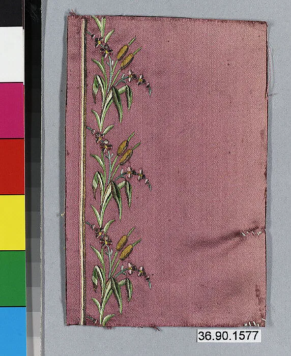 Embroidery sample for a man’s suit or waistcoat — Unknown