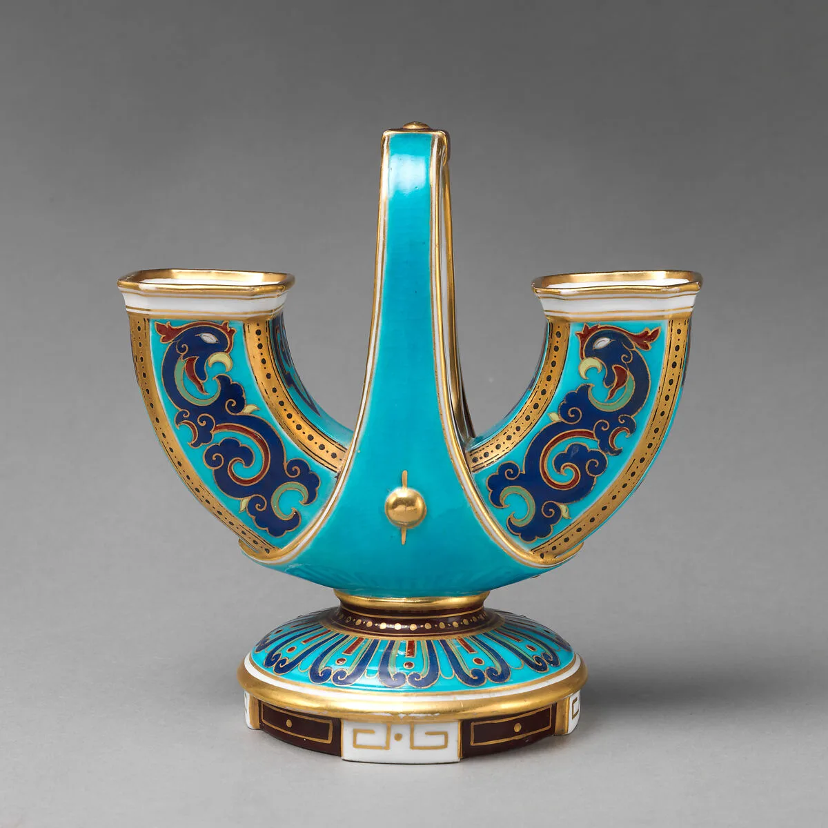 U-shaped vase with handle (one of a pair) — Minton(s)