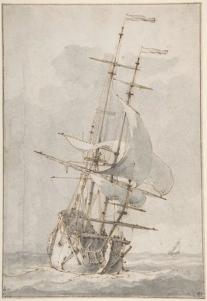 A Ship at Sea — Ludolf Backhuysen